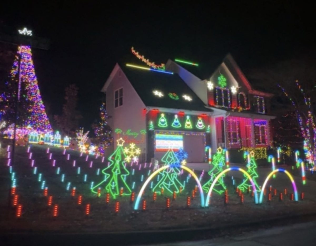 A well known house every year in Cary for its Christmas lights and decorations.